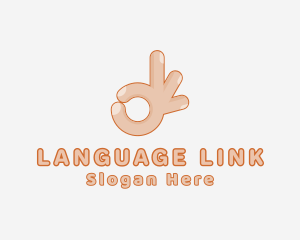 Bilingual - Okay Hand Sign logo design