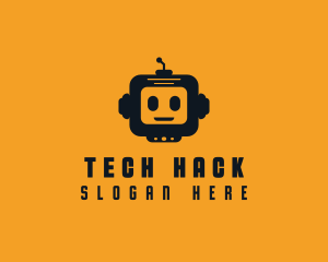 Robot Head Tech Toys logo design