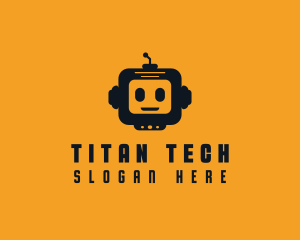 Robot Head Tech Toys logo design