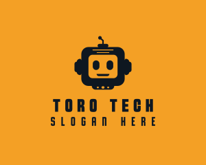 Robot Head Tech Toys logo design