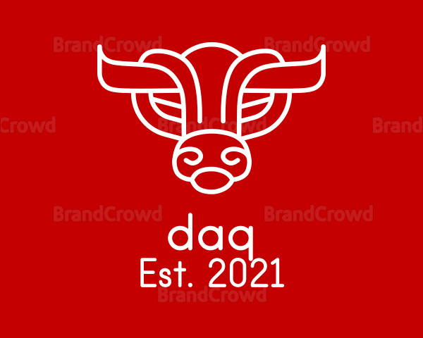 Abstract Bull Zodiac Logo