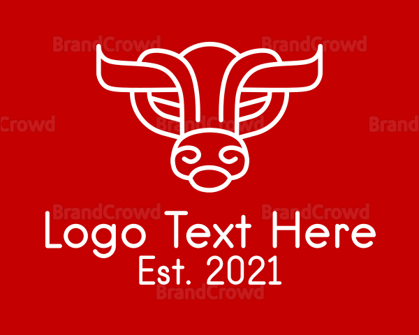 Abstract Bull Zodiac Logo