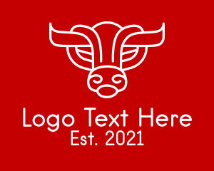 Horns - Abstract Bull Zodiac logo design