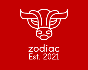 Abstract Bull Zodiac  logo design