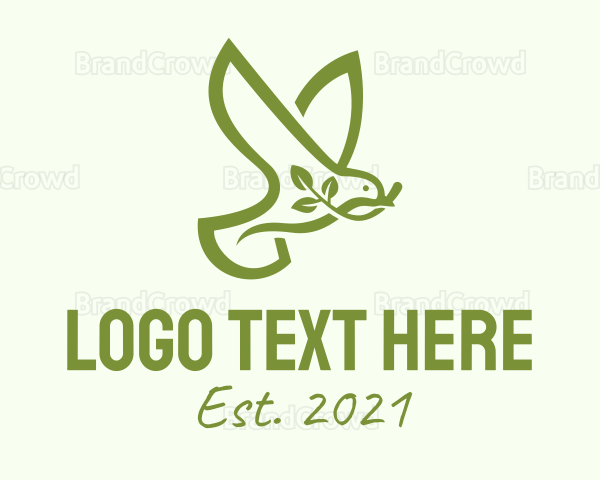 Green Dove Outline Logo