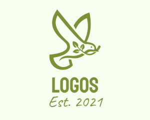 Pet - Green Dove Outline logo design