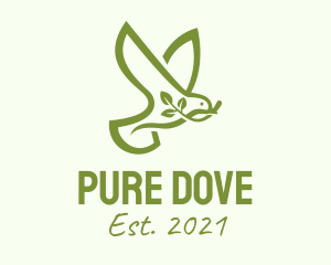 Green Dove Outline  logo design