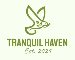Green Dove Outline  logo design