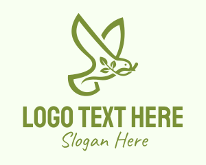 Green Dove Outline  Logo