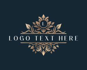 Golden - Elegant Flower Crest logo design