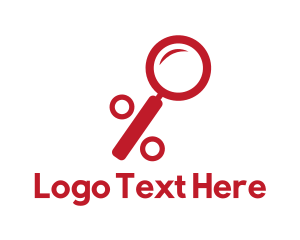 Searching - Percentage Magnifying Glass logo design