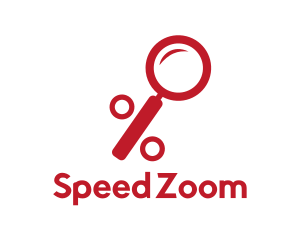 Zoom - Percentage Magnifying Glass logo design