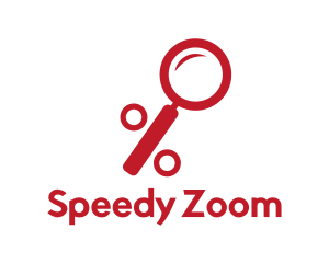 Zoom - Percentage Magnifying Glass logo design