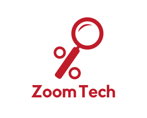 Zoom - Percentage Magnifying Glass logo design