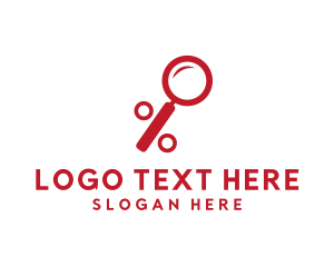 Search - Percentage Magnifying Glass logo design