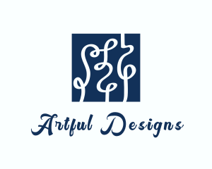 Ribbon Textile Interior Design logo design