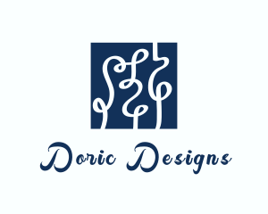 Ribbon Textile Interior Design logo design