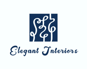 Ribbon Textile Interior Design logo design