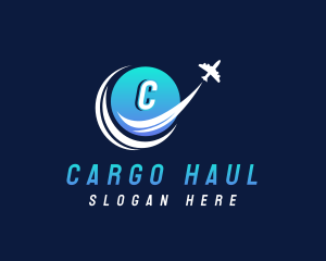 Logistics Globe Airplane logo design