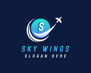 Logistics Globe Airplane logo design