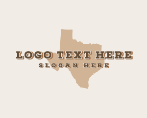 Wild West - Texas State Map logo design