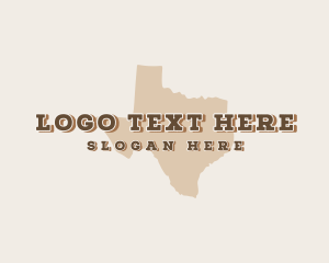 Cowboy - Texas State Map logo design