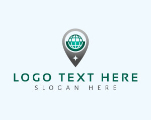 Signpost - Globe Location Pin logo design