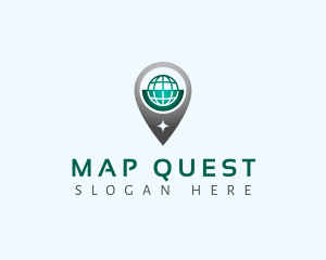 Globe Location Pin logo design