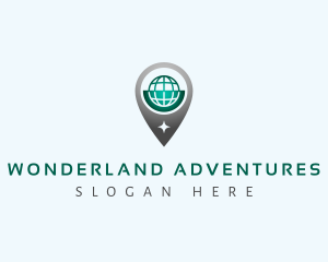 Globe Location Pin logo design