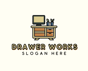 Drawer - Furniture TV Cabinet logo design