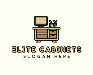 Cabinet - Furniture TV Cabinet logo design