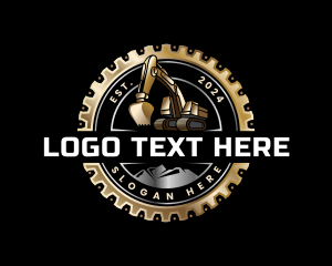 Emblem - Backhoe Industrial Excavator logo design