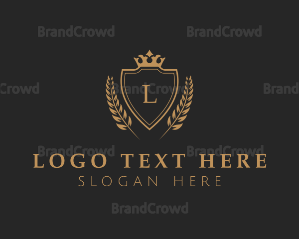 Shield Crown Luxury Wreath Logo