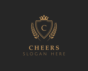 Shield Crown Luxury Wreath Logo