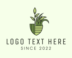 Shovel - Grass Plant Shovel logo design