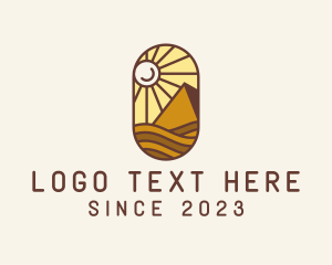 Badge - Desert Pyramid Sunshine logo design