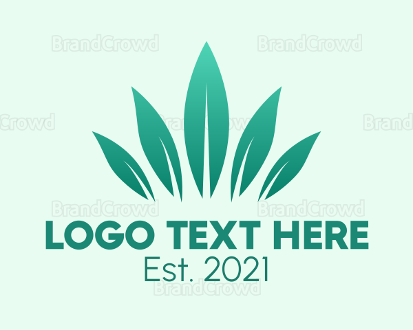 Green Organic Leaves Logo