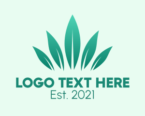 Lawn Care - Green Organic Leaves logo design