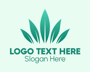 Green Organic Leaves  Logo