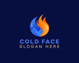 Cold Fire Heating logo design