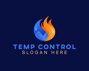 Thermostat - Cold Fire Heating logo design