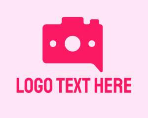 Film Camera - Pink Camera Chat logo design