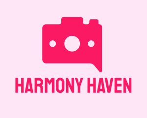 Photo Studio - Pink Camera Chat logo design