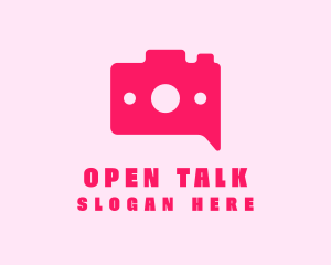 Pink Camera Chat logo design