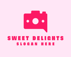 Pink Camera Chat logo design