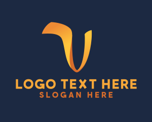 Branding - Modern Playful Ribbon Letter V logo design