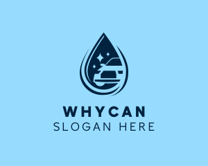 Sedan - Water Droplet Car Wash logo design