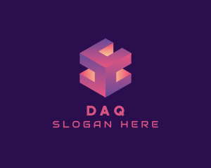 Digital 3D Cube Technology  Logo