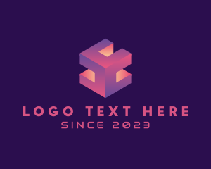 App - Digital 3D Cube Technology logo design