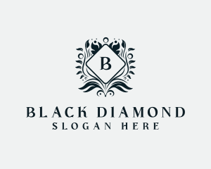 Diamond Floral  Wreath Spa logo design